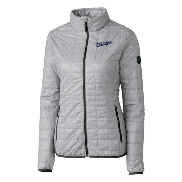 Women's Cutter & Buck  Gray Los Angeles Dodgers City Connect Rainier PrimaLoft Eco Insulated Full-Zip Puffer Jacket - Image 6