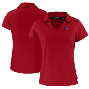 Women's Cutter & Buck  Red Washington Commanders  Daybreak Eco Recycled V-neck Polo