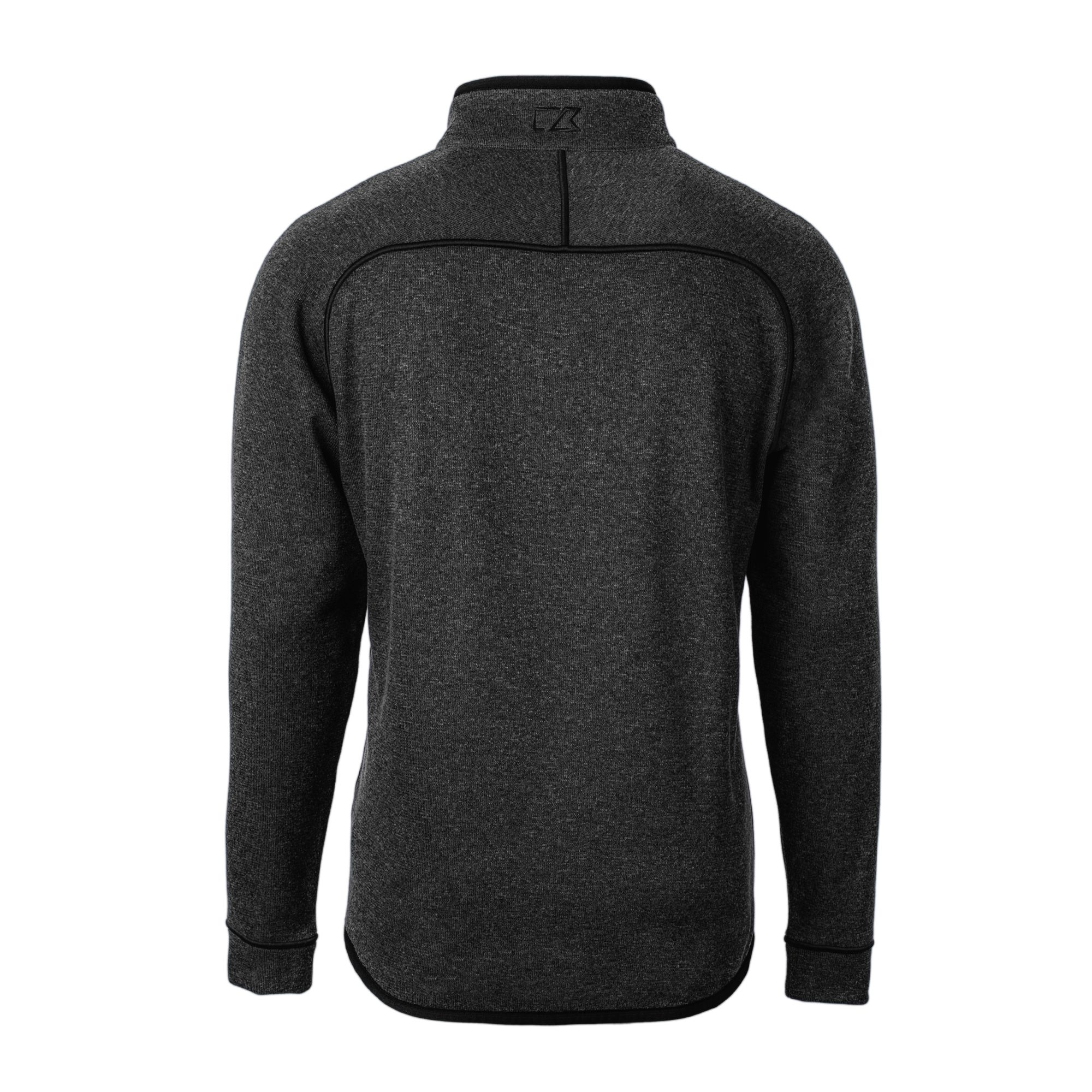 Men's Cutter & Buck Heather Charcoal Pittsburgh Pirates City Connect Mainsail Sweater-Knit Half-Zip Pullover Jacket - Image 7