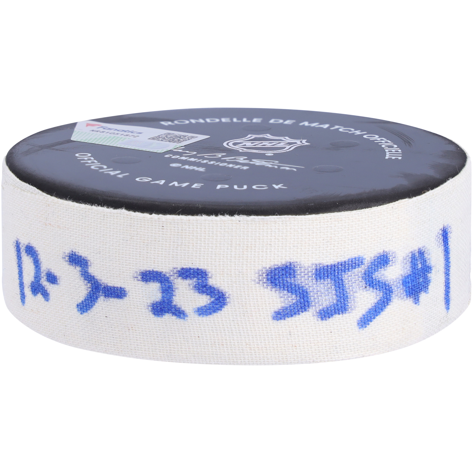 Anthony Duclair San Jose Sharks Game-Used Goal Puck From December 3, 2023 vs. New York Rangers