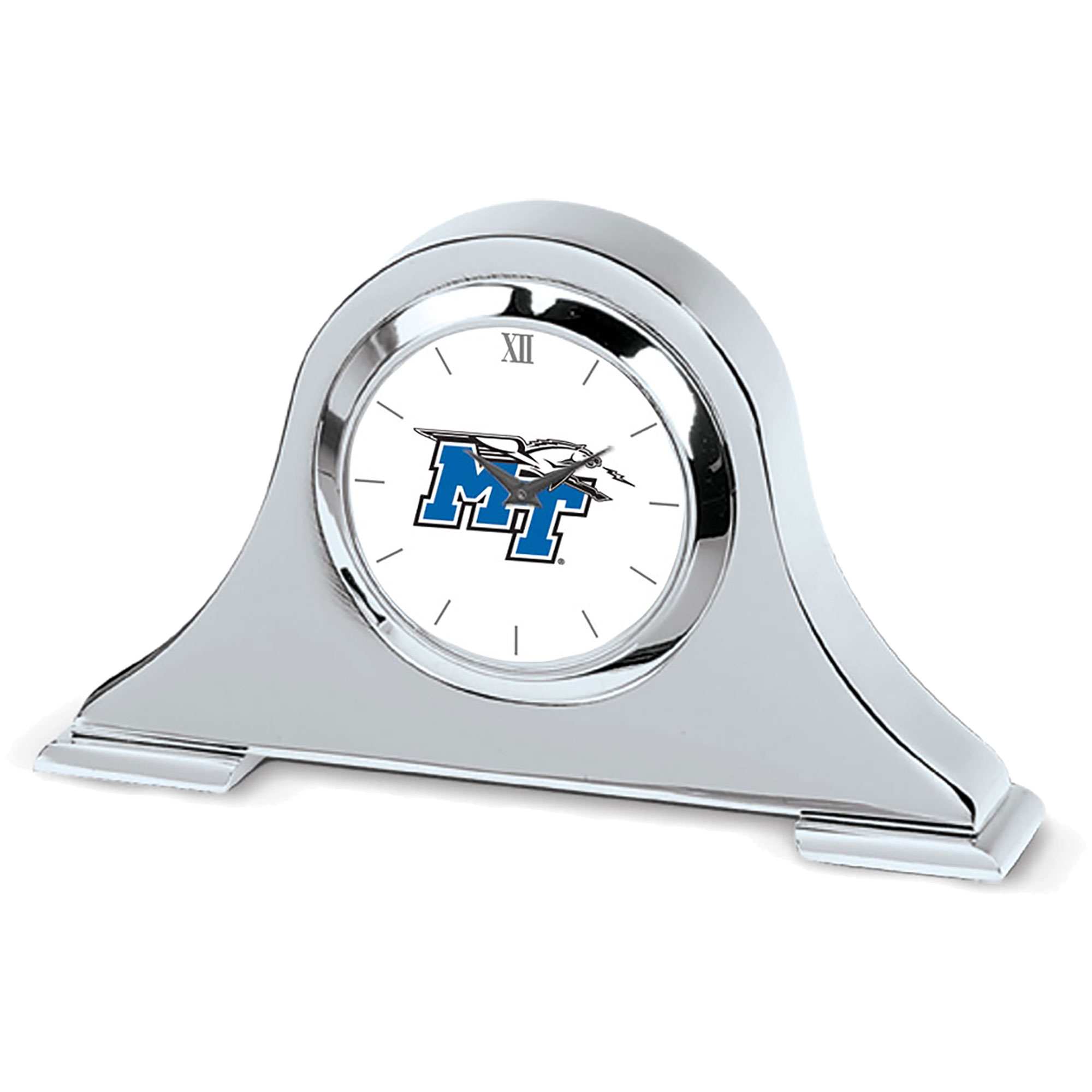 Silver MTSU Blue Raiders Napoleon Desk Clock