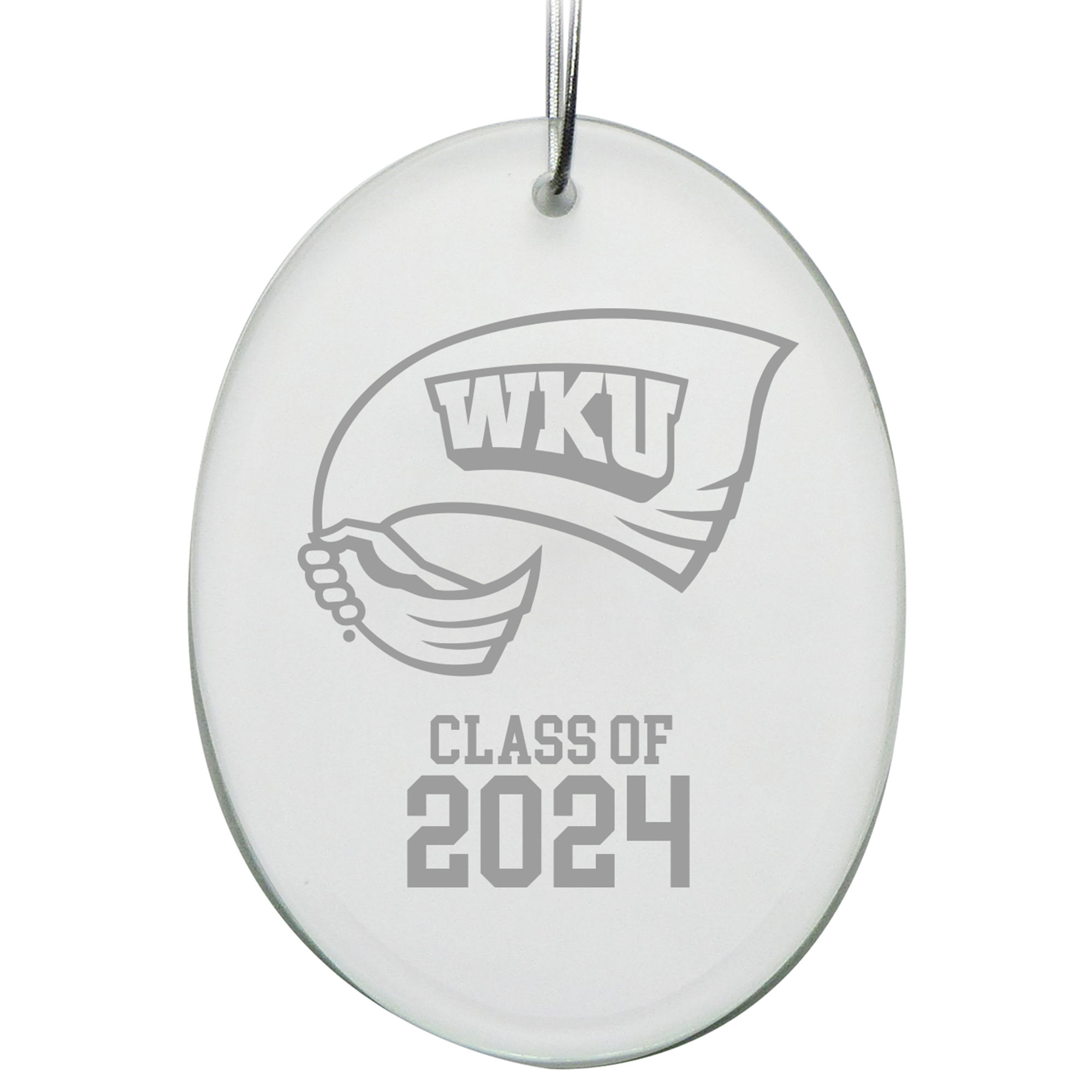 Western Kentucky Hilltoppers Class of 2024 2.75" x 3.75" Glass Oval Ornament
