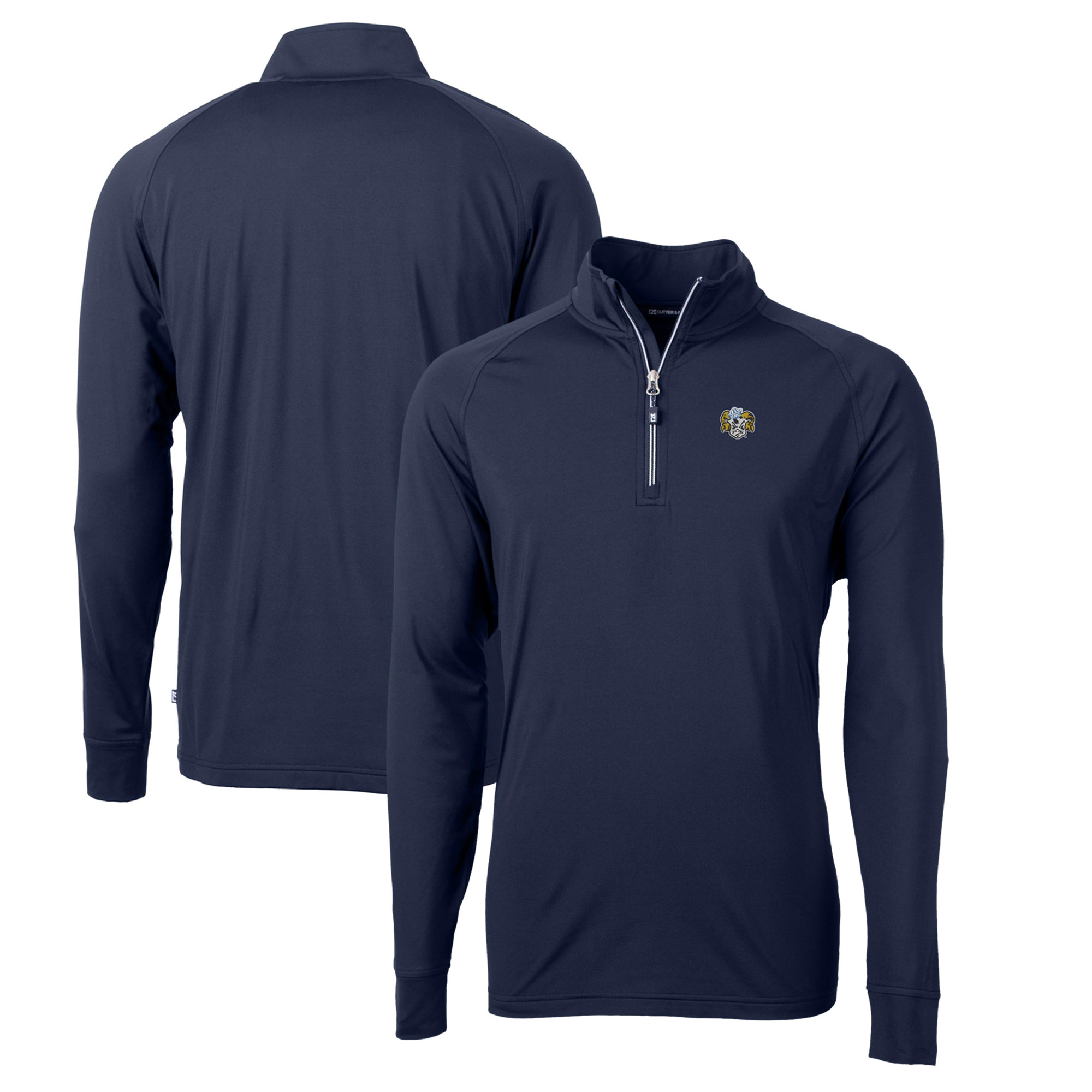 Men's Cutter & Buck Navy North Carolina Tar Heels Big & Tall Adapt Eco Knit Stretch Recycled Raglan Quarter-Zip DryTec Top - Image 5