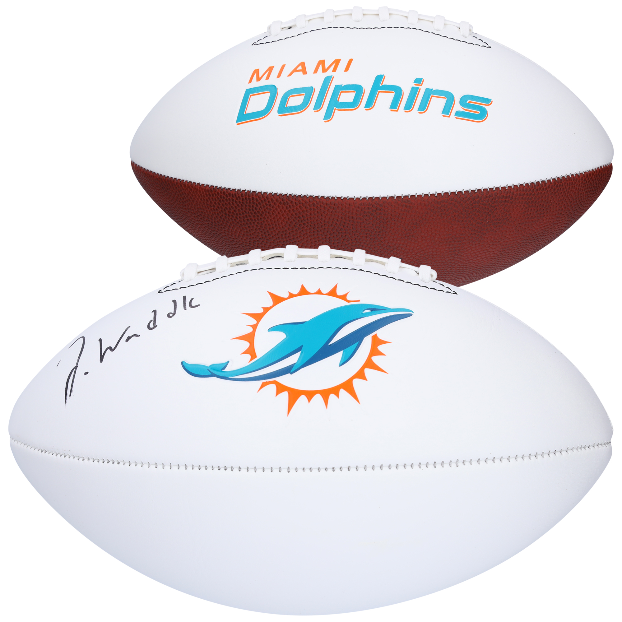 Jaylen Waddle Miami Dolphins Autographed Franklin White Panel Football - Image 2