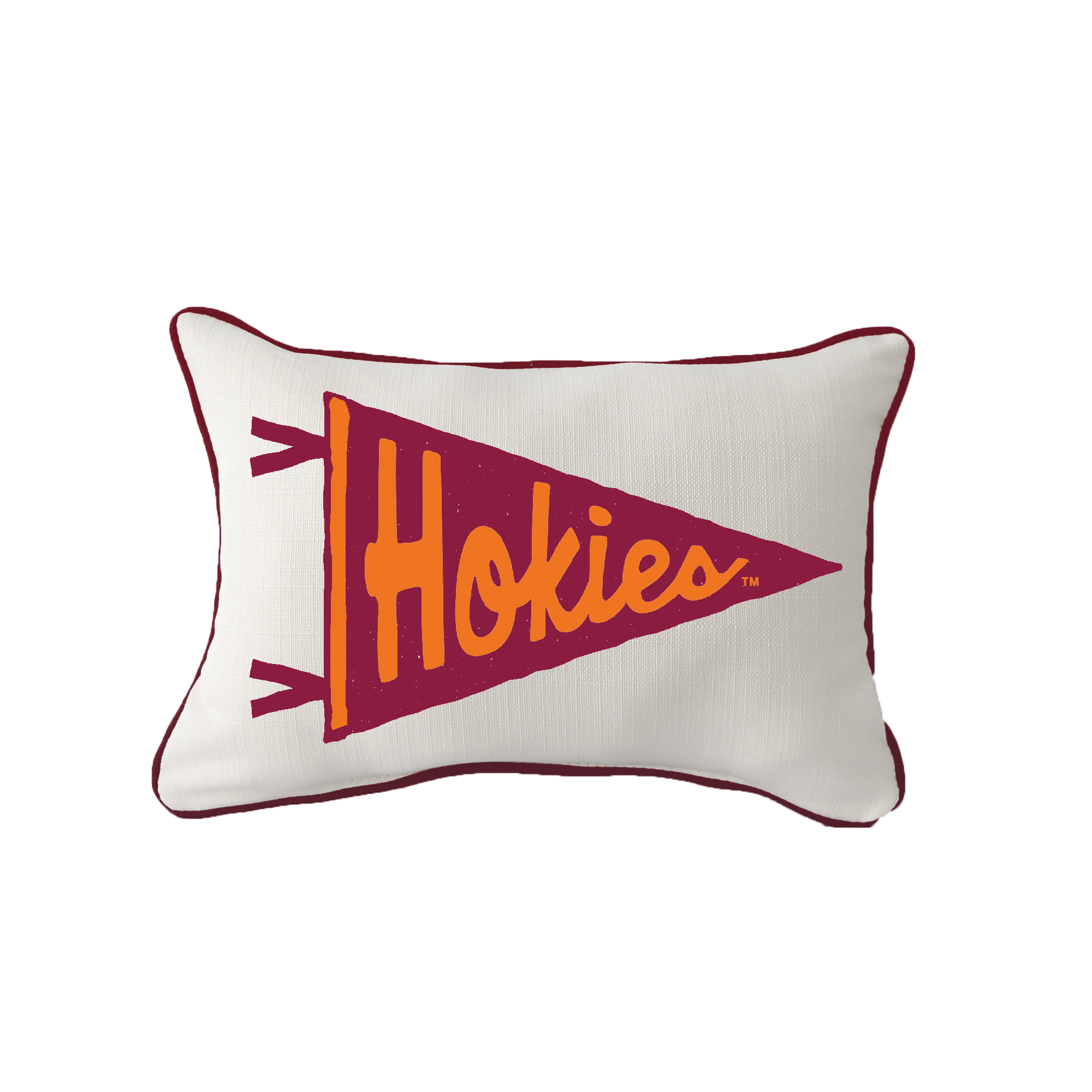 Little Birdie Virginia Tech Hokies Pennant Piped Pillow