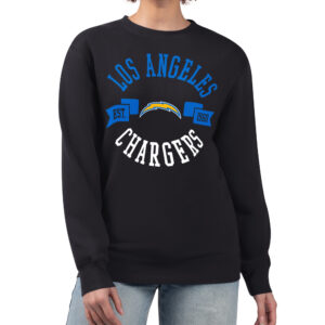 Women's G-III 4Her by Carl Banks  Black Los Angeles Chargers Large Team Graphic Fleece Pullover Sweatshirt