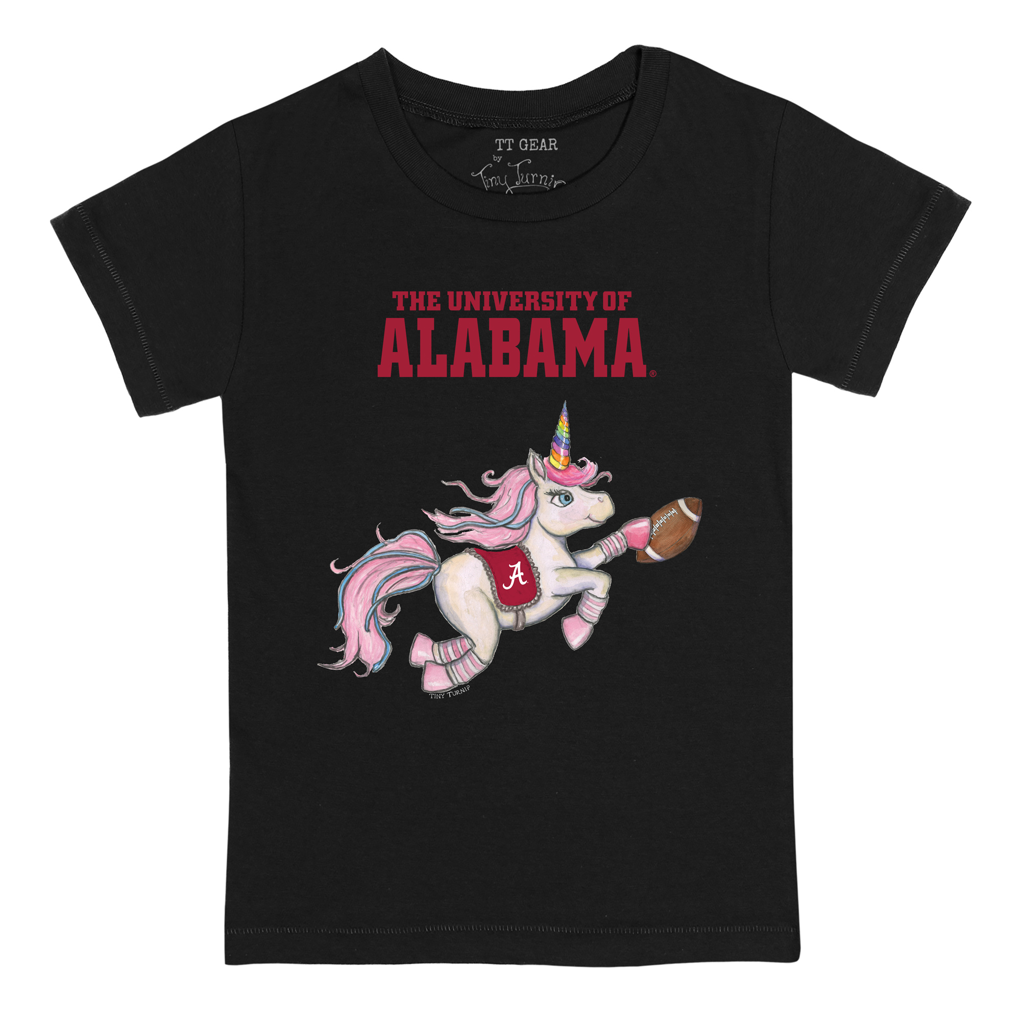 Youth Tiny Turnip Black Alabama Crimson Tide Unicorn T-Shirt - Image 3