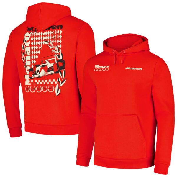 Unisex Red McLaren F1 Team Monaco Heritage Pullover Hoodie - Image 5