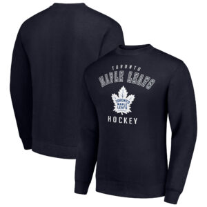 Men's Starter Navy Toronto Maple Leafs Team Logo Graphic Fleece Pullover Sweatshirt