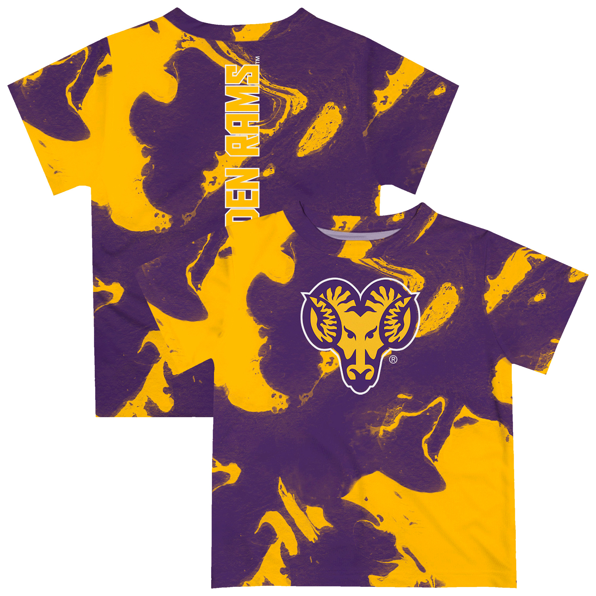 Infant Vive La Fete Purple/Gold West Chester Golden Rams Marble Print T-Shirt - Image 2
