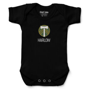 Infant Chad & Jake Black Portland Timbers Logo Personalized Bodysuit