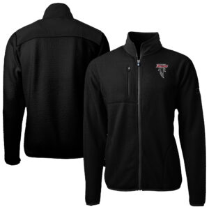 Men's Cutter & Buck  Black Atlanta Falcons  Cascade Eco Sherpa Fleece Full-Zip Jacket