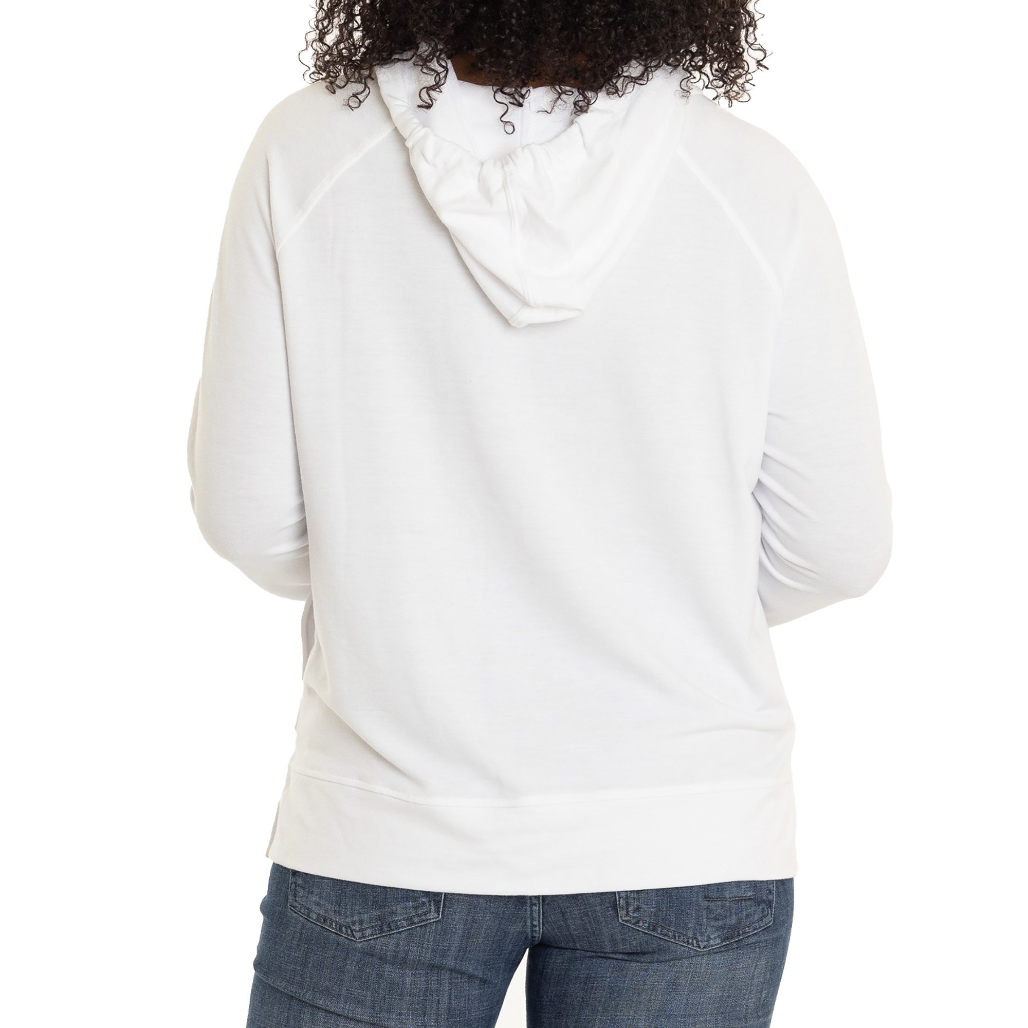 Women's White Utah Utes Christine Cross Front Tri-Blend Pullover Hoodie - Image 5