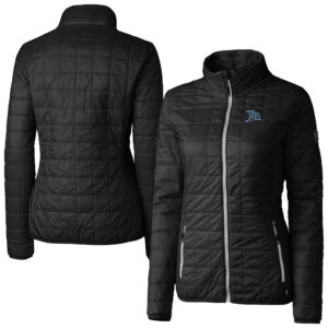Women's Cutter & Buck Black Tampa Bay Rays Cooperstown Collection Rainier PrimaLoft Eco Insulated Full-Zip Puffer Jacket