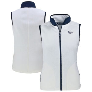 Women's Cutter & Buck White Tampa Bay Rays Cascade Eco Sherpa Fleece Vest