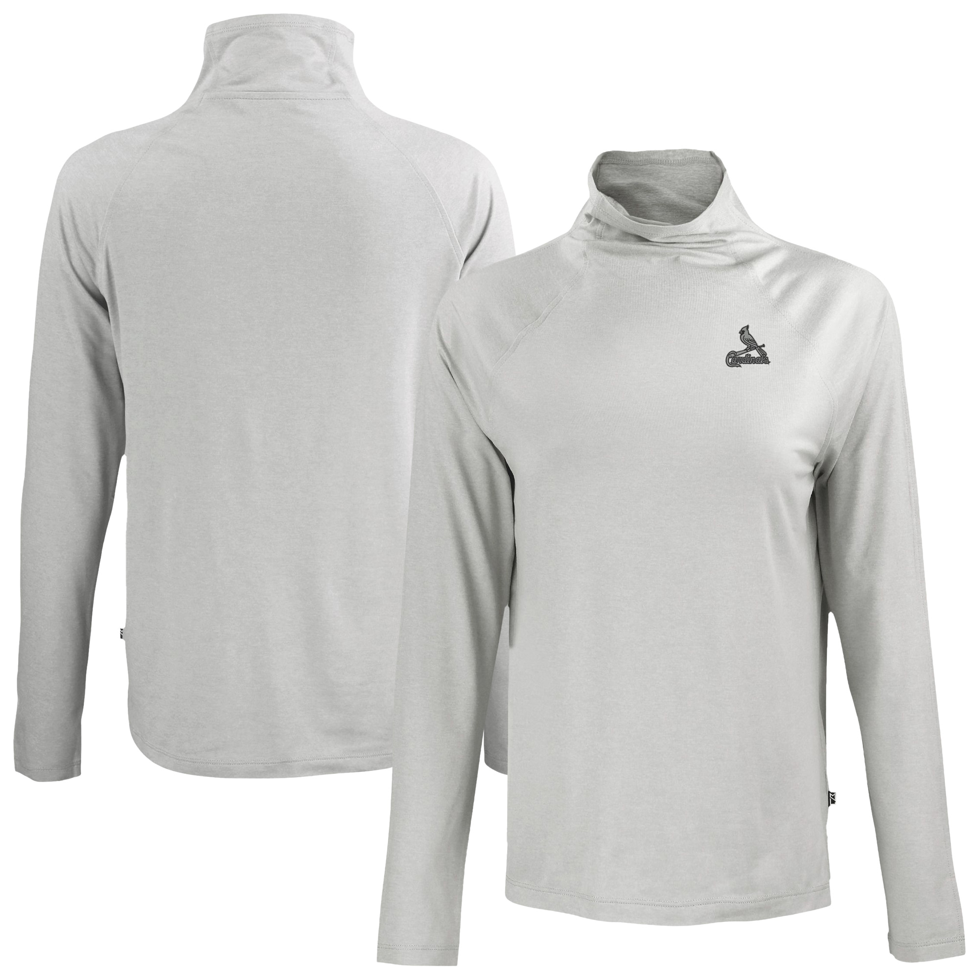 Women's Cutter & Buck Gray St. Louis Cardinals Coastline Epic Comfort Eco Recycled Funnel Neck Pullover Top