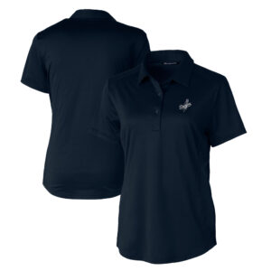 Women's Cutter & Buck Navy Los Angeles Dodgers Eco Textured Stretch Recycled Polo