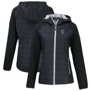 Women's Cutter & Buck Black Kansas City Royals Rainier Primaloft Eco Full-Zip Hybrid Jacket