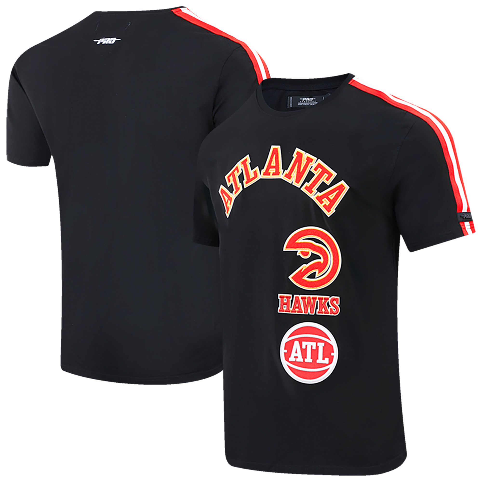 Men's Pro Standard Black Atlanta Hawks Retro Classic Striped T-Shirt