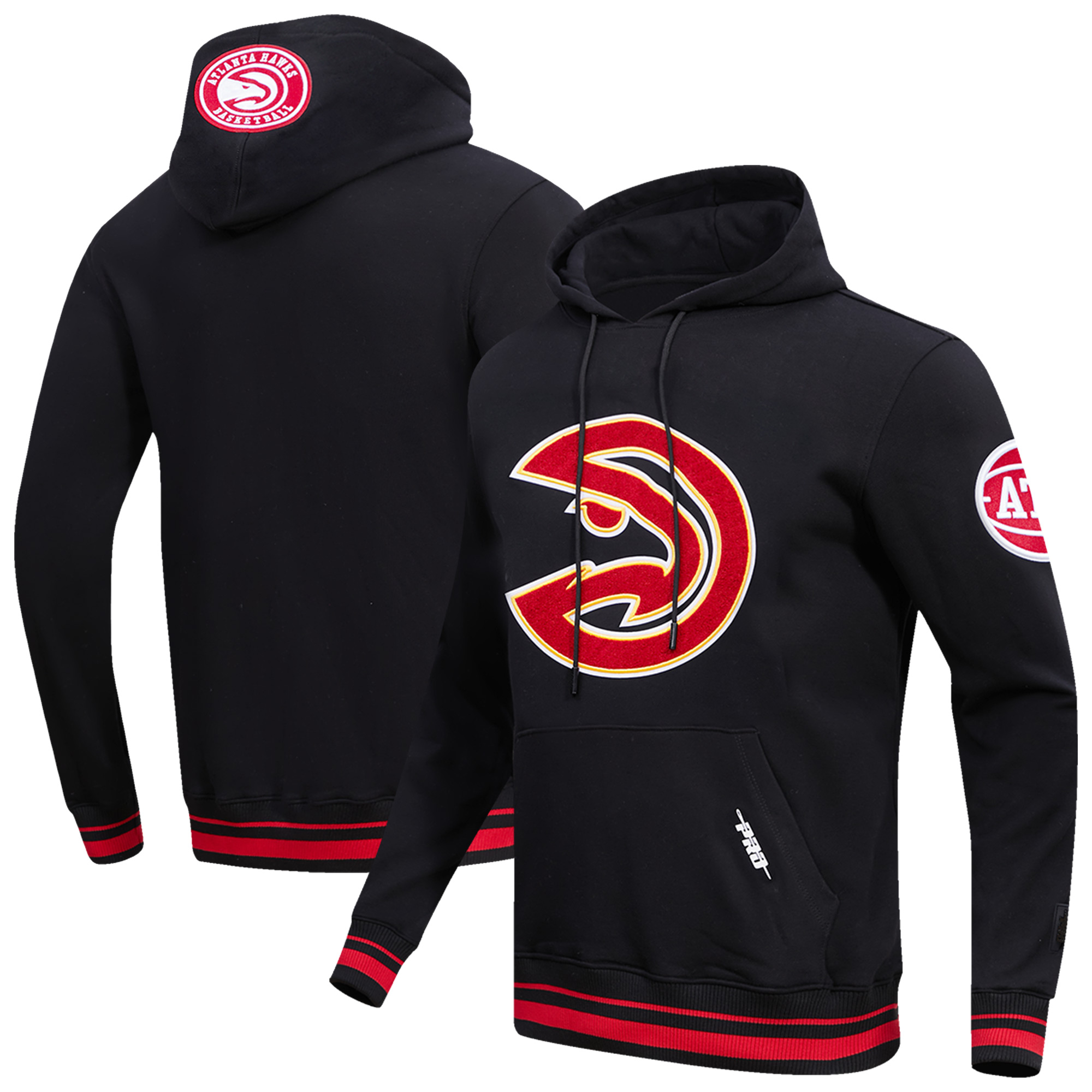 Men's Pro Standard Black Atlanta Hawks Retro Classic Pullover Hoodie