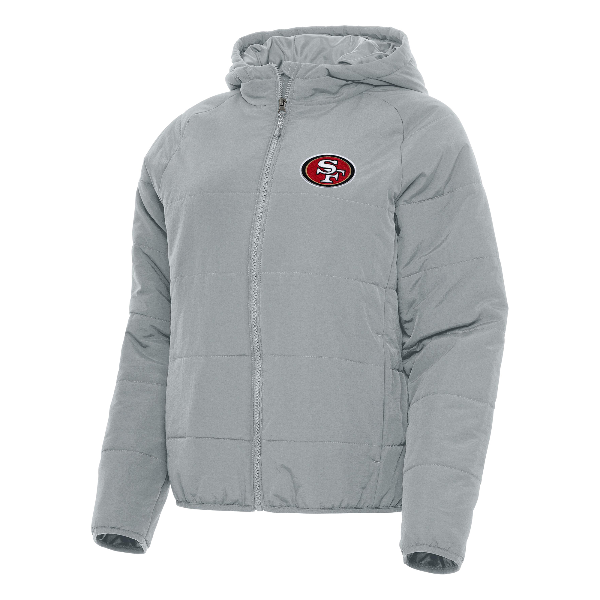 Women's Antigua Gray San Francisco 49ers Universe Full-Zip Hoodie Jacket