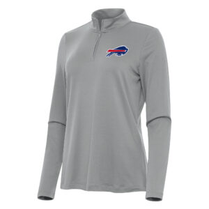 Women's Antigua  Gray Buffalo Bills Reprocess Quarter-Zip Top