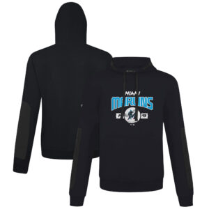 Men's Levelwear Black Miami Marlins Bombay Pullover Hoodie