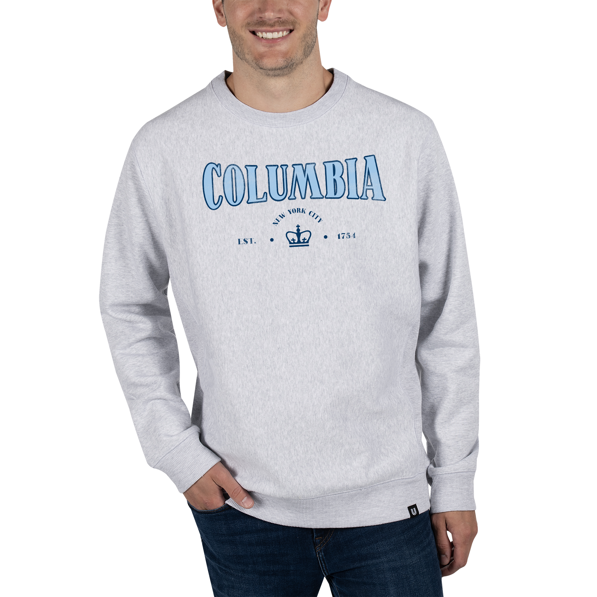 Unisex Uscape Apparel Heather Gray Columbia University Premium Heavyweight Pullover Sweatshirt