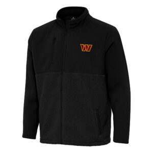 Men's Antigua Black Washington Commanders Daily Fused Full-Zip Jacket