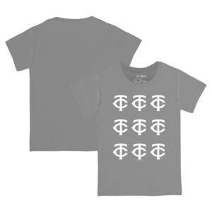 Toddler Tiny Turnip  Gray Minnesota Twins Logo Grid T-Shirt