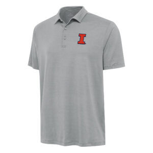Men's Antigua Gray Illinois Fighting Illini Reprocess Polo
