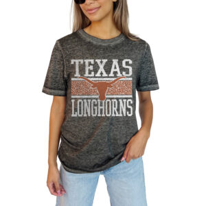 Women's Gameday Couture Charcoal Texas Longhorns  Lightweight Burnout T-Shirt