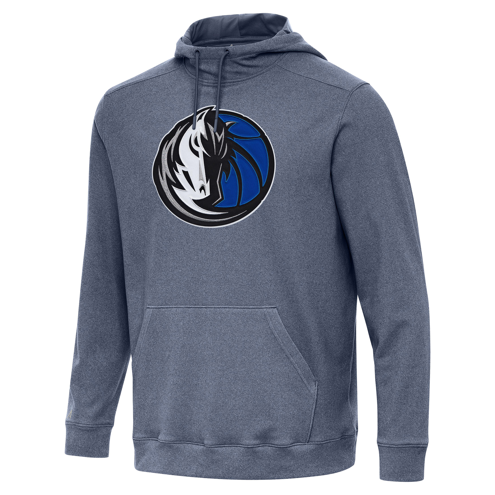 Men's Antigua Heather Navy Dallas Mavericks Cloud Pullover Hoodie