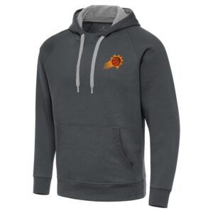 Men's Antigua Charcoal Phoenix Suns Big & Tall Victory Raglan Pullover Hoodie