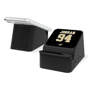 Keyscaper Cameron Jordan Black New Orleans Saints Wireless Charging Station and Bluetooth Speaker
