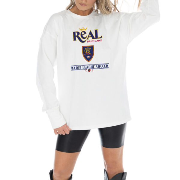 Women's Gameday Couture  White Real Salt Lake Shining Spirit Oversized Long Sleeve T-Shirt