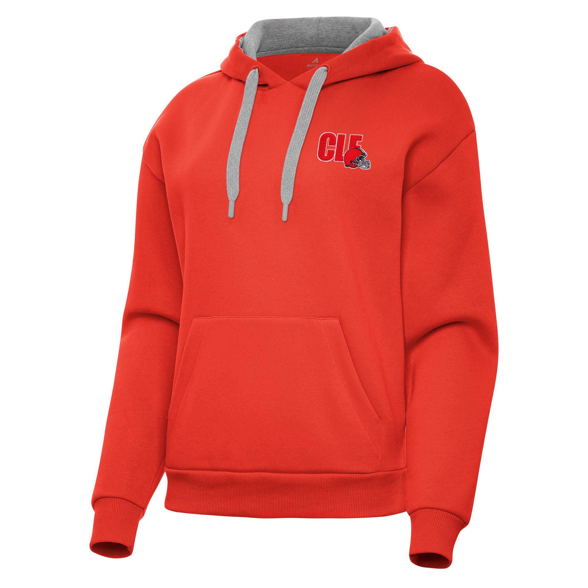 Women's Antigua Orange Cleveland Browns Victory Pullover Hoodie