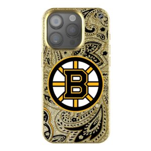 Keyscaper Gold Boston Bruins Paisley Bling iPhone Case