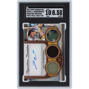 Jake Cronenworth San Diego Padres Autographed 2023 Topps Museum Collection Gold Signature Swatches Triple Tri-Color Relic #SWTRA-JC #7/25 SGC Authenticated 8.5/10 Card