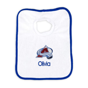 Newborn & Infant White Colorado Avalanche Personalized Bib