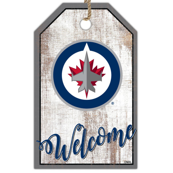 Winnipeg Jets 11'' x 19'' Welcome Team Tag Sign