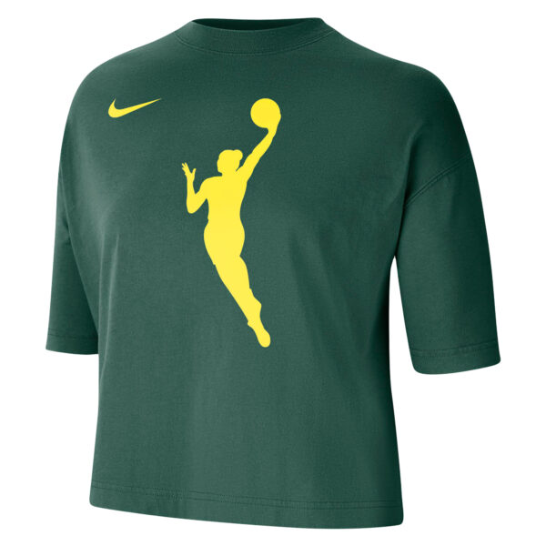 Women's Nike Hunter Green WNBA Logowoman Team 13 Cropped Boxy T-Shirt - Image 6