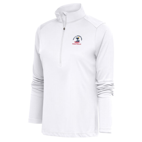 Women's Antigua White 2023 U.S. Women's Open Tribute Half-Zip Pullover Top