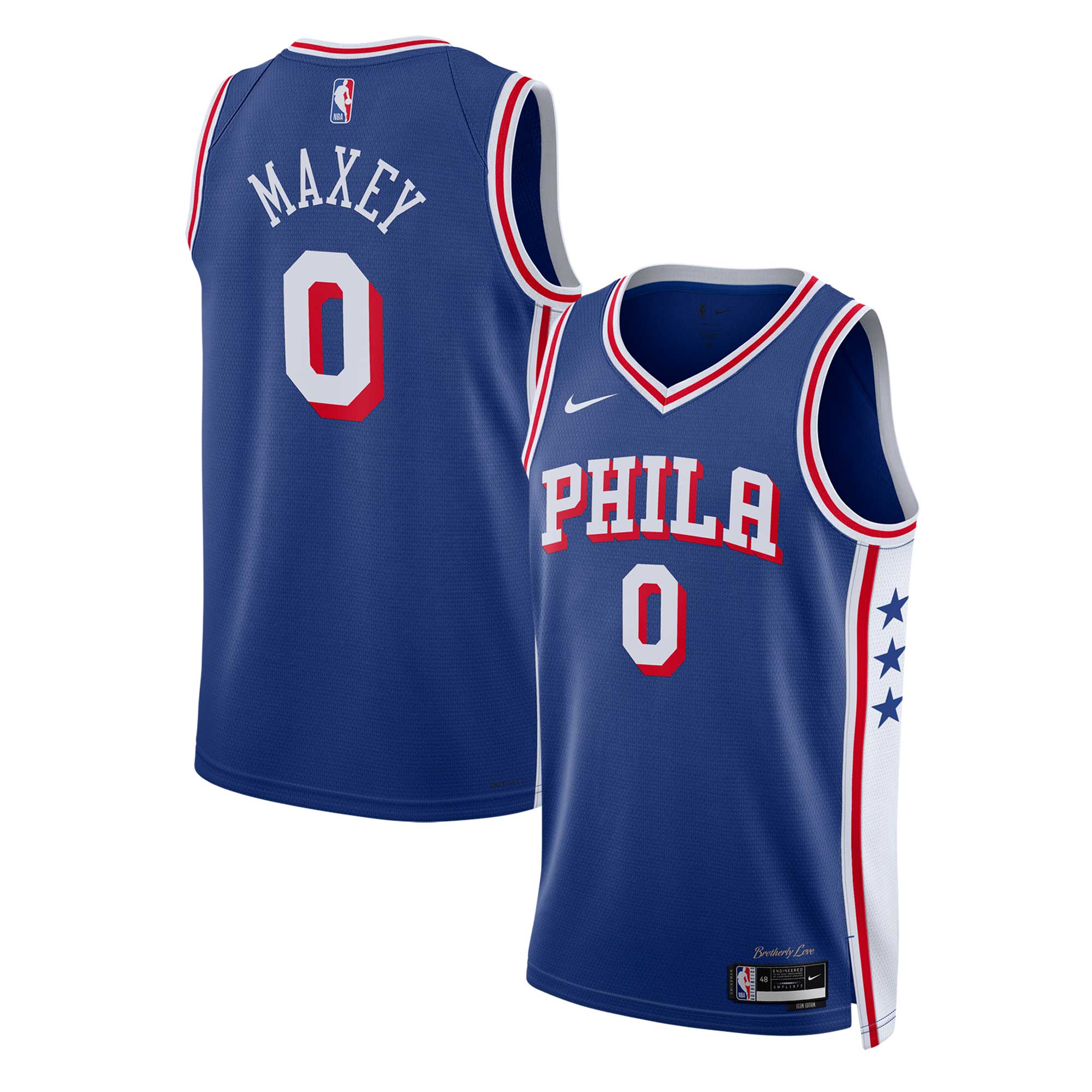 Unisex Nike Tyrese Maxey Royal Philadelphia 76ers Swingman Jersey - Icon Edition - Image 4