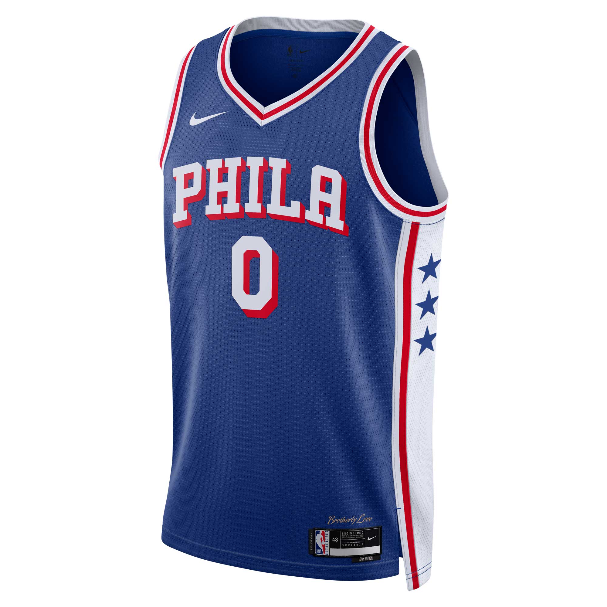 Unisex Nike Tyrese Maxey Royal Philadelphia 76ers Swingman Jersey - Icon Edition - Image 3