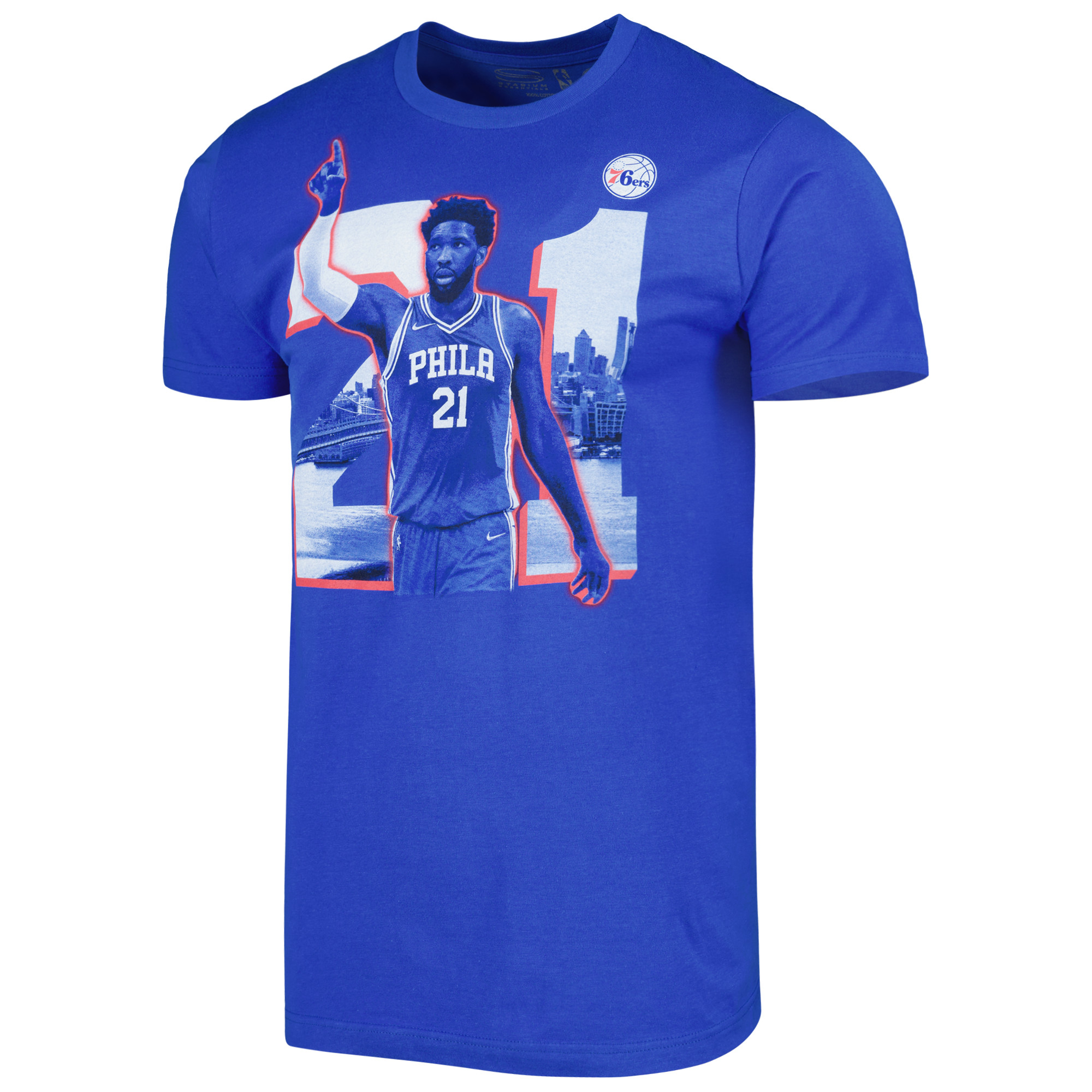 Unisex Stadium Essentials Joel Embiid Royal Philadelphia 76ers Player Skyline T-Shirt - Image 6