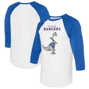 Women's Tiny Turnip White/Royal Texas Rangers Bronto 3/4-Sleeve Raglan T-Shirt