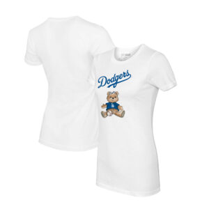 Women's Tiny Turnip White Los Angeles Dodgers Girl Teddy T-Shirt