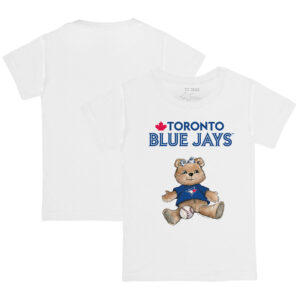 Toddler Tiny Turnip White Toronto Blue Jays Girl Teddy T-Shirt