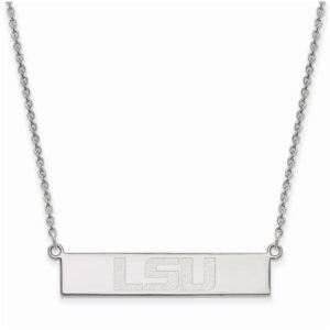 Women's LSU Tigers Sterling Silver Small Bar Necklace